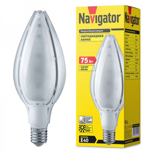  Лампа светодиодная 61 285 NLL-O120-75-230-840-E40 Navigator 61285 