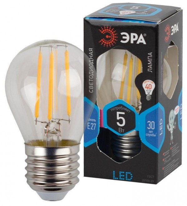  Лампа светодиодная F-LED Р45-5w-840-E27 ЭРА Б0019009 