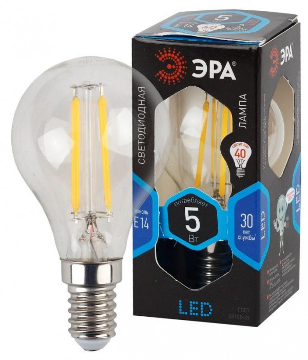  Лампа светодиодная F-LED Р45-5w-840-E14 ЭРА Б0019007 