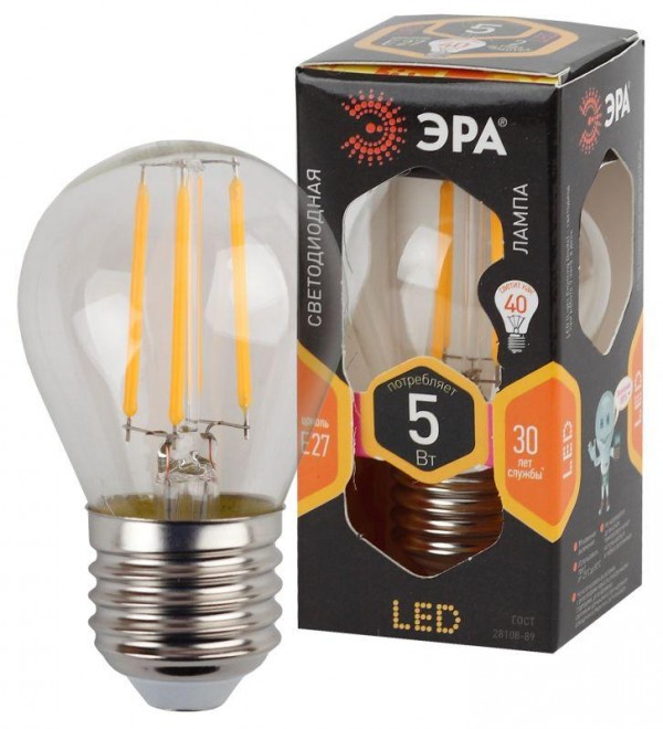  Лампа светодиодная F-LED Р45-5w-827-E27 ЭРА Б0019008 