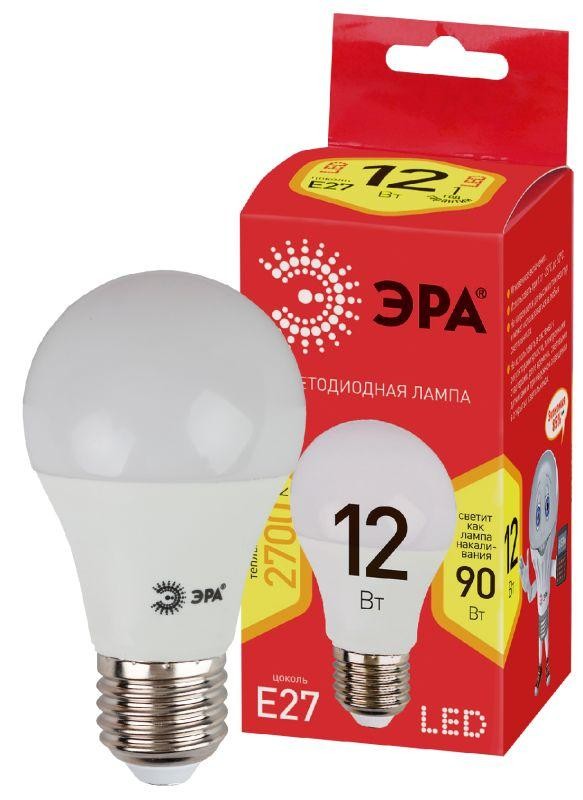  Лампа светодиодная smd А60-12w-827-E27 ECO ЭРА Б0030026 