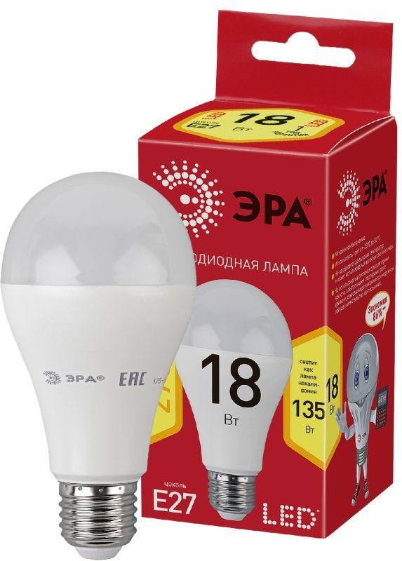  Лампа светодиодная ECO LED A65-18W-827-E27 ЭРА Б0031706 