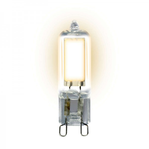  Лампа светодиодная LED-JCD-4W/WW/G9/CL GLZ01TR прозр. свет теплый бел. 3000К упак. картон Uniel UL-00001815 