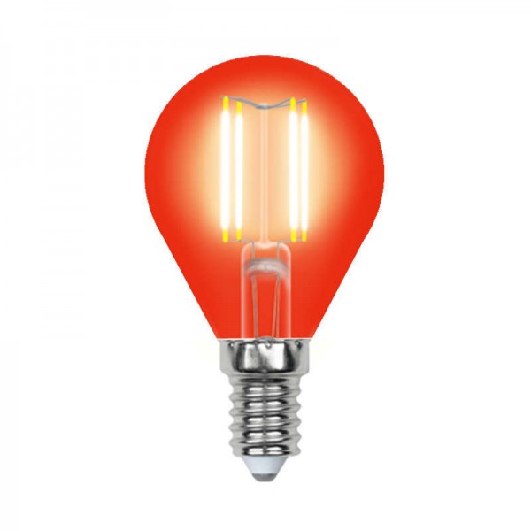  Лампа светодиодная LED-G45-5W/RED/E14 GLA02RD форма "шар" Air color красн. упак. картон Uniel UL-00002985 