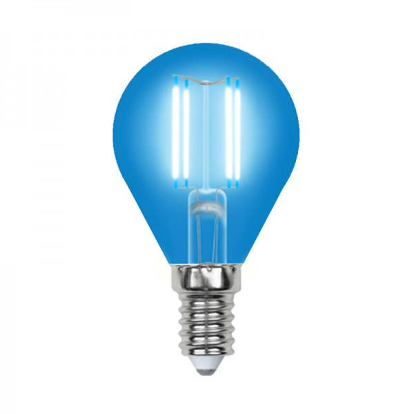  Лампа светодиодная LED-G45-5W/BLUE/E14 GLA02BL форма "шар" Air color син. упак. картон Uniel UL-00002989 