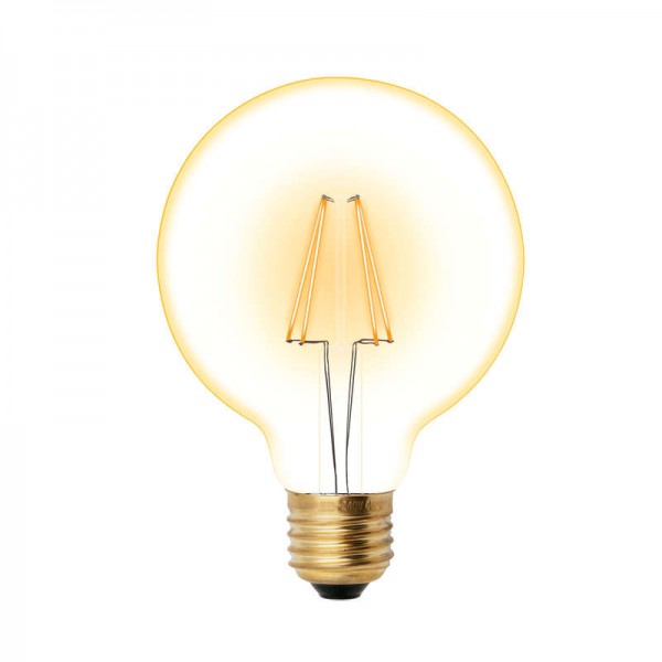  Лампа светодиодная LED-G95-6W/GOLDEN/E27 GLV21GO Vintage форма "шар" зол. колба упак. картон Uniel UL-00002359 