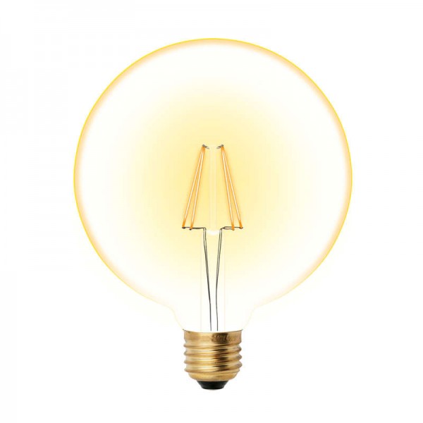  Лампа светодиодная LED-G125-8W/GOLDEN/E27 GLV21GO Vintage форма "шар" зол. колба упак. картон Uniel UL-00002358 