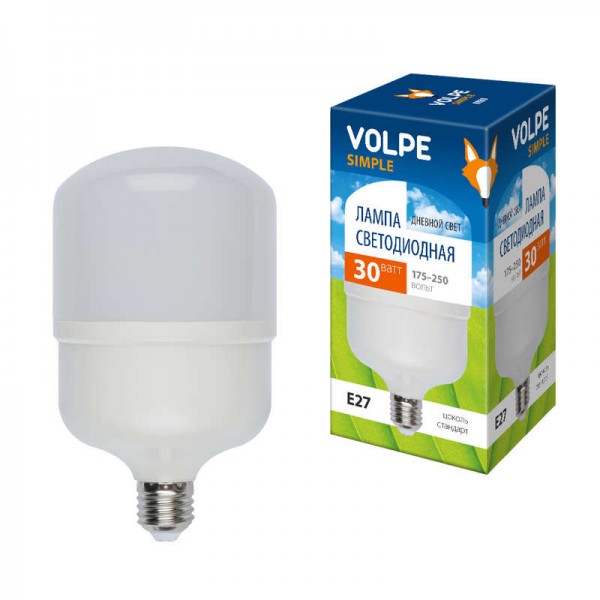  Лампа светодиодная LED-M80-30W/DW/E27/FR/S мат. Simple свет дневной 6500К упак. картон Volpe UL-00002942 