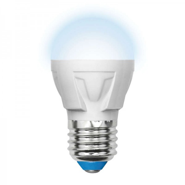  Лампа светодиодная LED-G45-7W/NW/E27/FR PLP01WH форма "шар" мат. Palazzo бел. упак. картон Uniel UL-00000772 