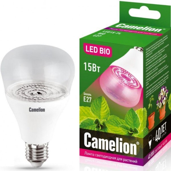  Лампа светодиодная для растений LED15-PL/BIO/E27 15Вт 220В Camelion 12770 