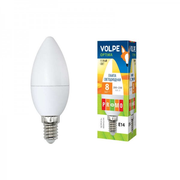  Лампа LED-C37-8W/WW/E14/FR/O Uniel UL-00001769 