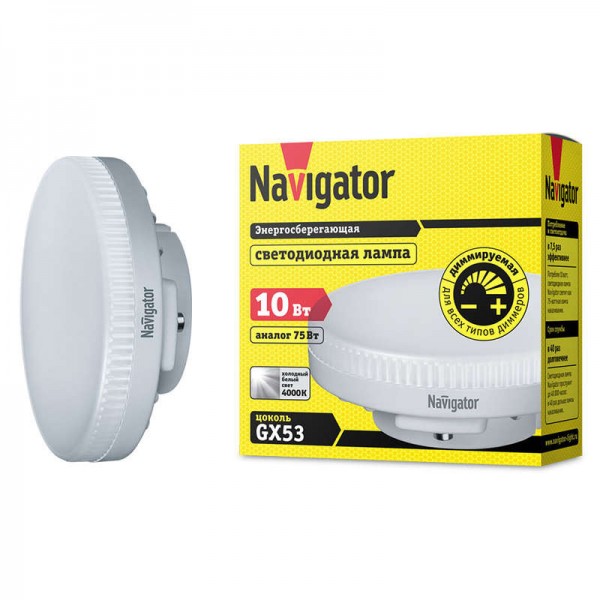 Лампа светодиодная 61 632 NLL-Gх53-10-230-4K-DIMM Navigator 61632 