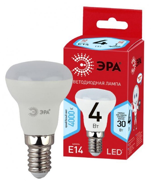  Лампа светодиодная smd R39-4w-840-E14_eco ЭРА Б0020632 