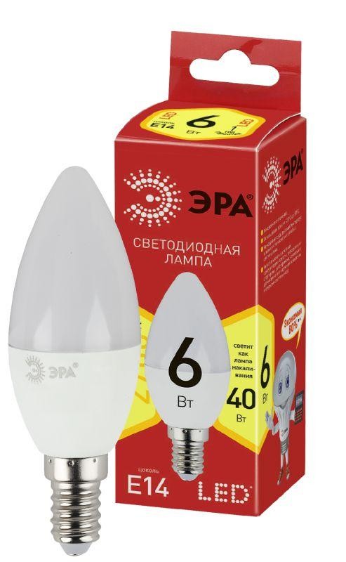  Лампа светодиодная smd B35-6w-827-E14_eco ЭРА Б0020618 