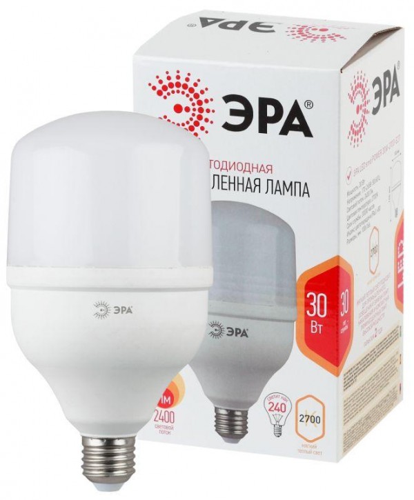  Лампа светодиодная высокомощная POWER 30W-2700-E27 2400лм ЭРА Б0027002 