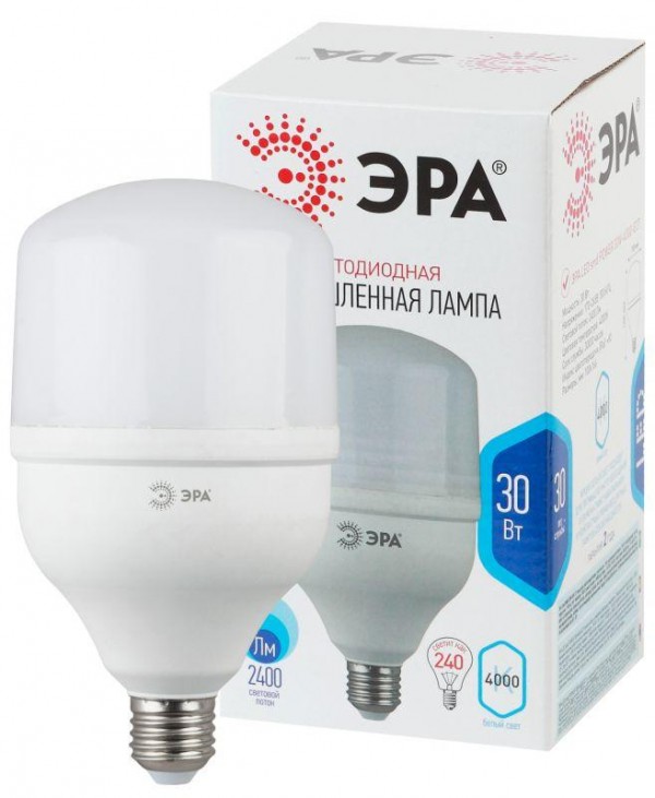  Лампа светодиодная высокомощная POWER 30W-4000-E27 2400лм ЭРА Б0027003 
