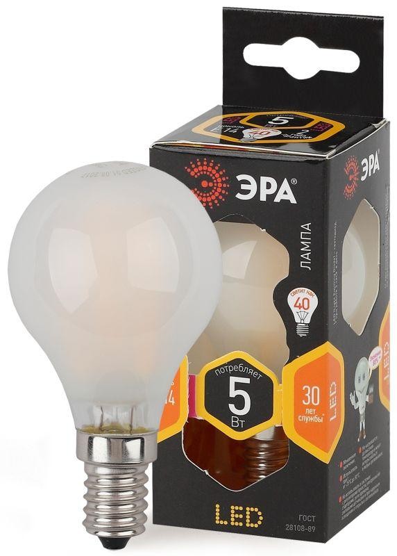  Лампа светодиодная F-LED P45-5w-827-E14 frozed ЭРА Б0027929 