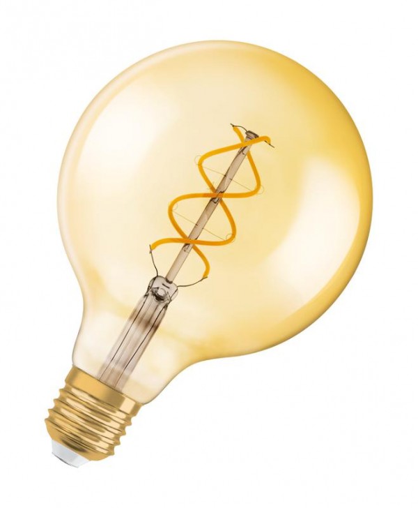  Лампа светодиодная филаментная Vintage 1906 LED CL GLOBE125 GOLD 25 4.5Вт 820 тепл. бел. E27 зол. диммир. OSRAM 4058075270008 