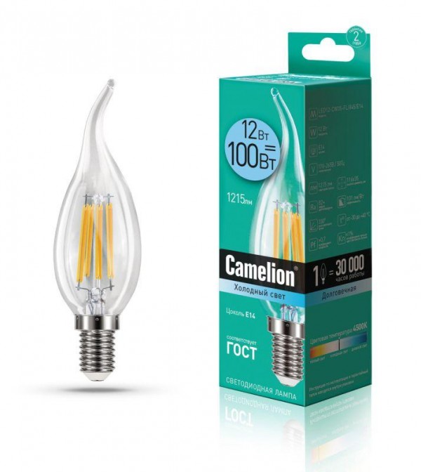  Лампа светодиодная LED12-CW35-FL/845/E14 12Вт 220В Camelion 13711 
