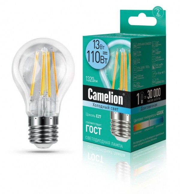  Лампа светодиодная LED13-A60-FL/845/E27 12Вт 220В Camelion 13717 