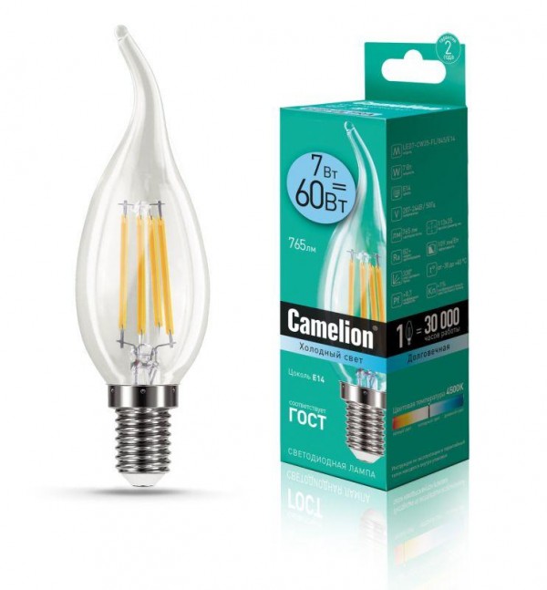  Лампа светодиодная LED7-CW35-FL/845/E14 7Вт 220В Camelion 13455 