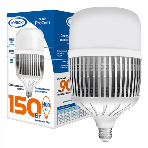  Лампа светодиодная ILED-SMD2835-Т168-150-12800-220-4-E40 IONICH 1503 