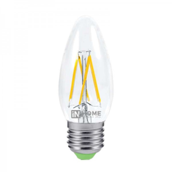  Лампа светодиодная LED-СВЕЧА-deco 7Вт 230В E27 3000К 630Лм прозрач. IN HOME 4690612016382 