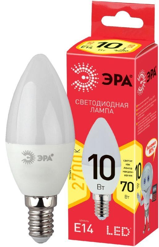  Лампа светодиодная ECO LED B35-10W-827-E14 ЭРА Б0032961 