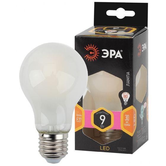  Лампа светодиодная F-LED A60-9W-827-E27 frost ЭРА Б0035033 