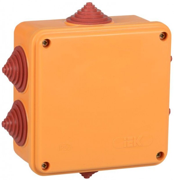  Коробка распаячная огнестойкая ПС 100х100х50 6P 6кв.мм IP55 6 вводов ИЭК UKF30-100-100-050-6-6-09 