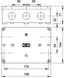  Коробка распределительная 196х144х71мм B 12 M 5 OBO 2002507 