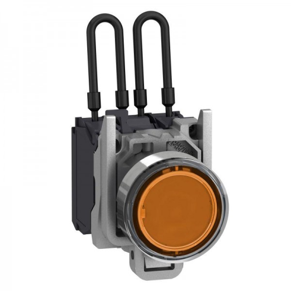  Кнопка с подсветкой с лампой тест 24В оранж. метал. SchE XB4BW25B5 