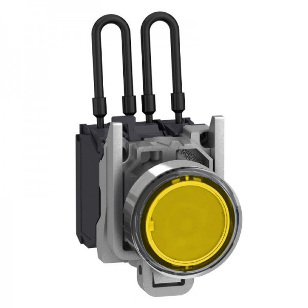  Кнопка с подсветкой с лампой тест 24В прозр. метал. SchE XB4BW28B5 