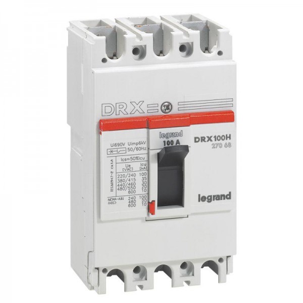  Выключатель автоматический 3п 100А 36кА DRX125 термомагнитн. расцеп. Leg 027068 