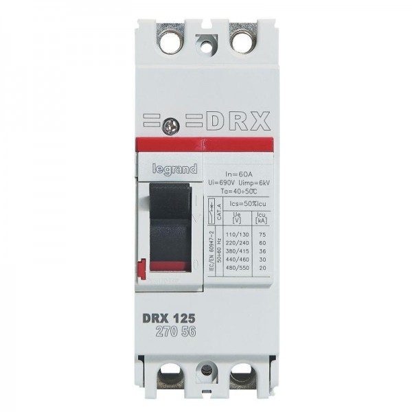  Выключатель автоматический 2п 60А 36кА DRX125 термомагнитн. расцеп. Leg 027056 