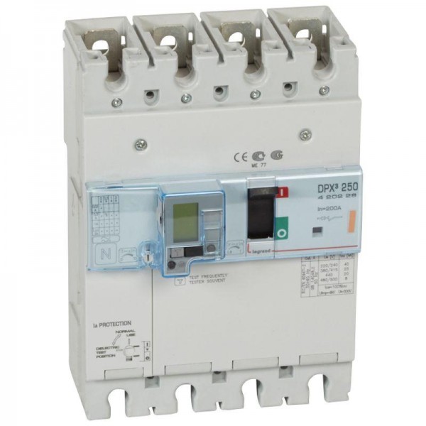  Выключатель автоматический дифференцированного тока 4п 200А 25кА DPX3 250 термомагнитн. расцеп. Leg 420228 