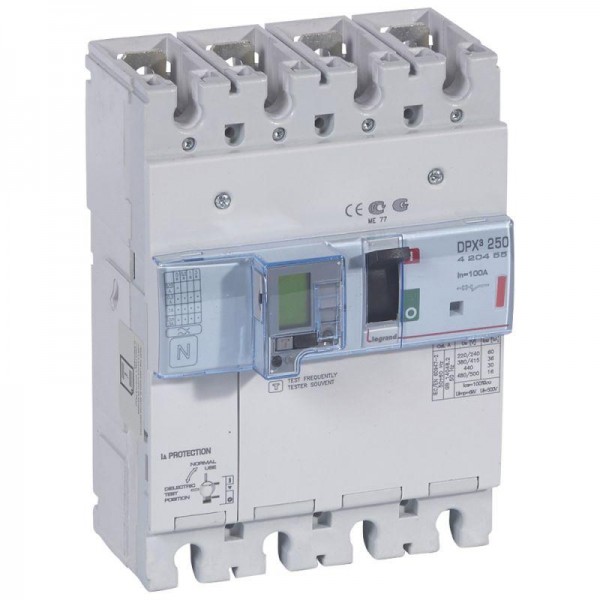  Выключатель автоматический дифференцированного тока 4п 100А 36кА DPX3 250 электрон. расцеп. с изм. блоком Leg 420455 