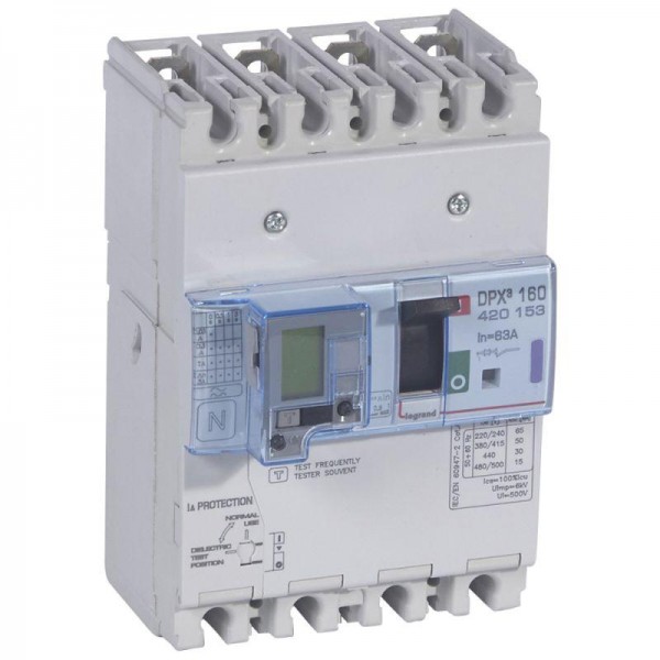  Выключатель автоматический дифференцированного тока 4п 63А 50кА DPX3 160 термомагнитн. расцеп. Leg 420153 