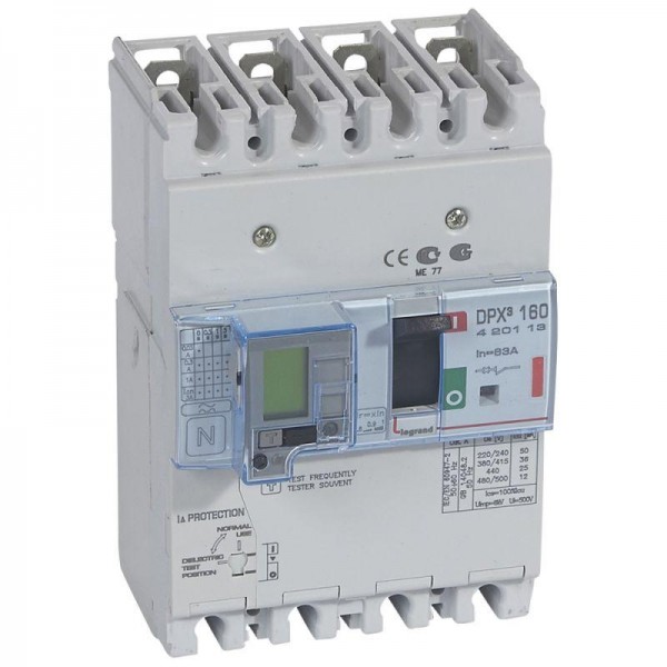  Выключатель автоматический дифференцированного тока 4п 63А 36кА DPX3 160 термомагнитн. расцеп. Leg 420113 