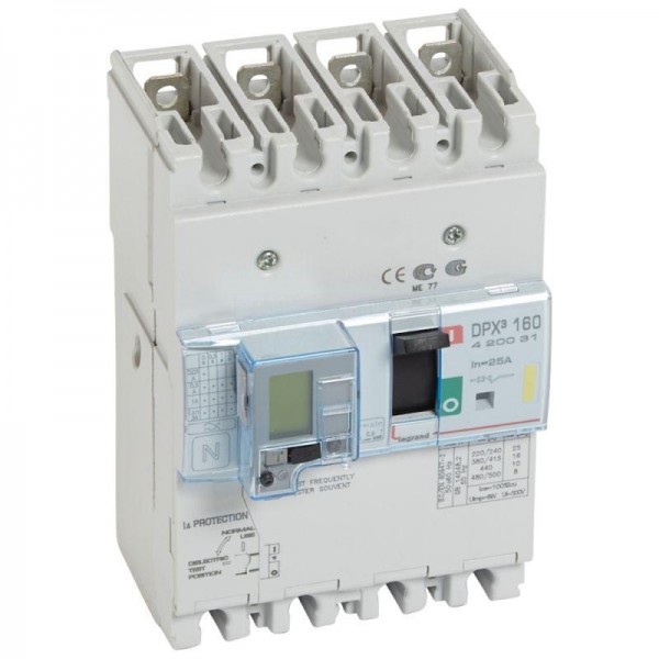  Выключатель автоматический дифференцированного тока 4п 25А 16кА DPX3 160 термомагнитн. расцеп. Leg 420031 