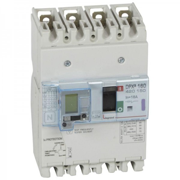  Выключатель автоматический дифференцированного тока 4п 16А 50кА DPX3 160 термомагнитн. расцеп. Leg 420150 