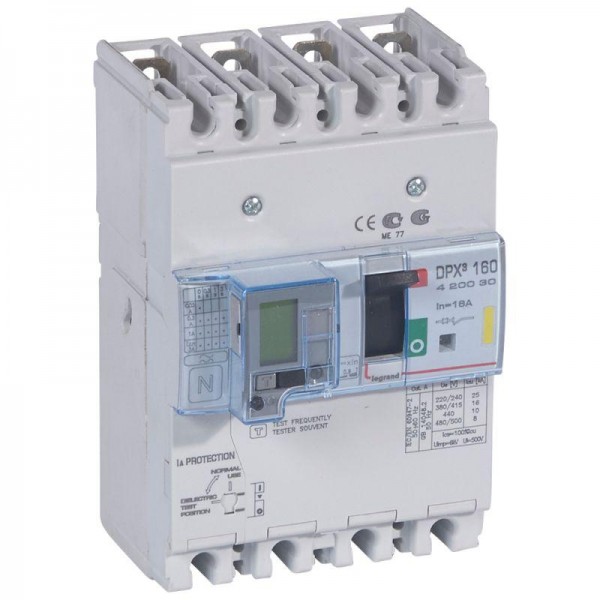  Выключатель автоматический дифференцированного тока 4п 16А 16кА DPX3 160 термомагнитн. расцеп. Leg 420030 