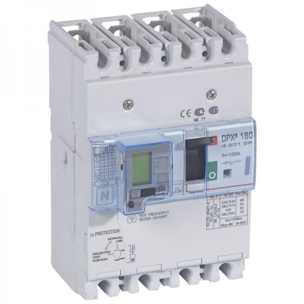  Выключатель автоматический дифференцированного тока 4п 125А 50кА DPX3 160 термомагнитн. расцеп. Leg 420156 