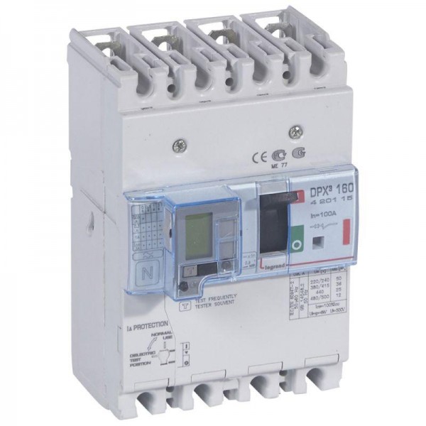  Выключатель автоматический дифференцированного тока 4п 100А 36кА DPX3 160 термомагнитн. расцеп. Leg 420115 