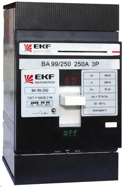 Выключатель автоматический 3п 250/125А 45кА ВА-99C Compact NS PROxima EKF mccb99C-250-125 