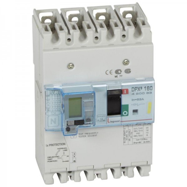  Выключатель автоматический дифференцированного тока 4п 63А 16кА DPX3 160 термомагнитн. расцеп. Leg 420033 