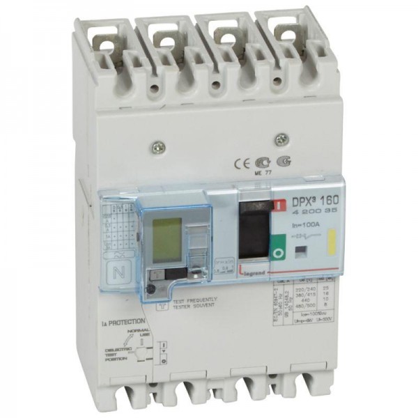  Выключатель автоматический дифференцированного тока 4п 100А 16кА DPX3 160 термомагнитн. расцеп. Leg 420035 