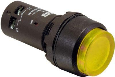  Кнопка с подсветкой CP3-11Y-10 24В AC/DC с выступающей клавишей без фикс. 1НО желт. ABB 1SFA619102R1113 