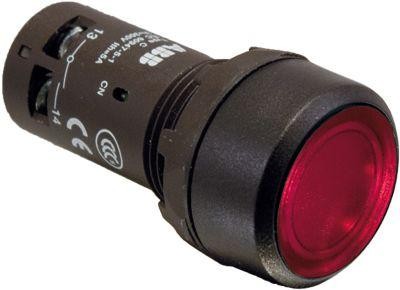  Кнопка с подсветкой CP2-12R-10 110-130В AC/DC с плоской клавишей с фикс. 1НО красн. ABB 1SFA619101R1211 