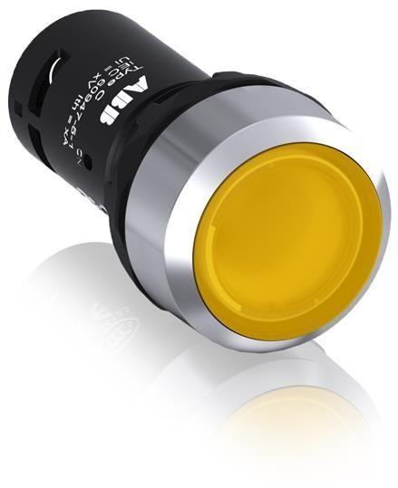  Кнопка с подсветкой CP1-31Y-10 24В AC/DC с плоской клавишей без фиксации 1НО металл. кольцо желт. ABB 1SFA619100R3113 